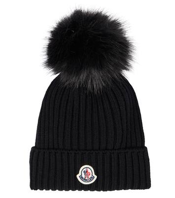 Mütze aus Schurwolle mit Faux Fur | Moncler Enfant