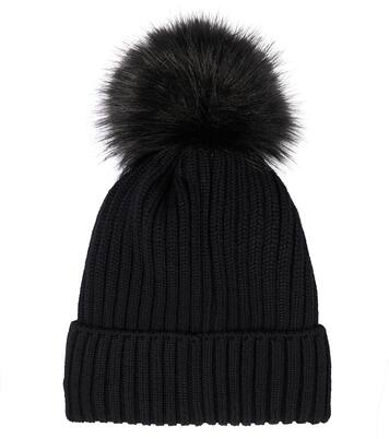 Mütze aus Schurwolle mit Faux Fur | Moncler Enfant
