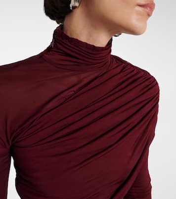 Sheer ruched midi dress | Mugler