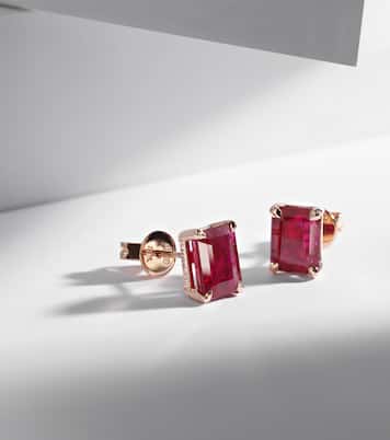 Boucles d'oreilles en or rose 18 ct et rubis | Shay Jewelry