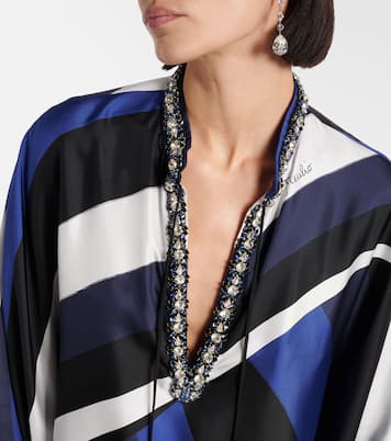 Kaftan Iride aus Seiden-Twill mit Kristallen | Pucci