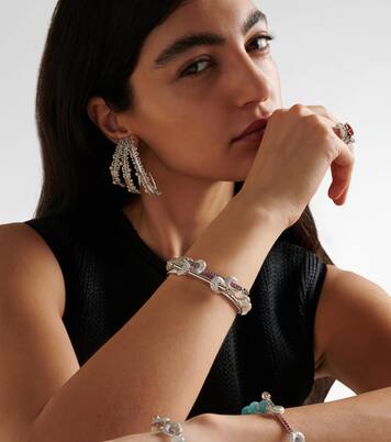 Bracciale Chakra Icon in oro bianco 18kt con diamanti e quarzi | Ananya