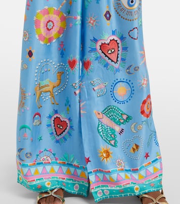 Pantalon ample imprimé en soie | Camilla