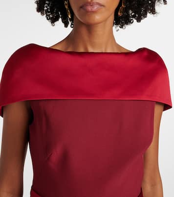 Rella draped peplum heavy crêpe midi dress | Safiyaa