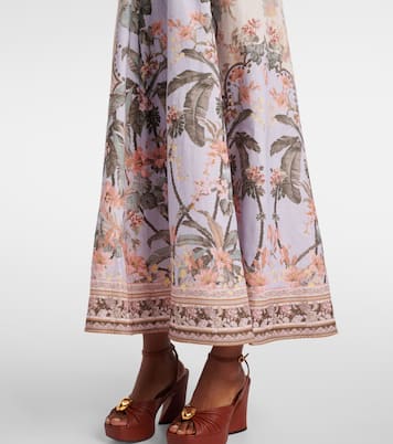 Abito midi Wylie in lino con stampa | Zimmermann