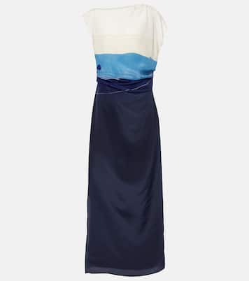 Robe longue Mariner imprimée en soie | SIR