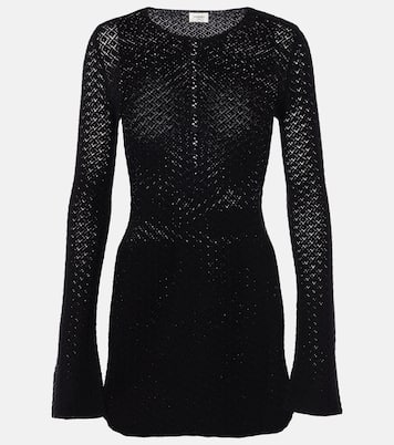 Wool-blend crochet minidress | Saint Laurent