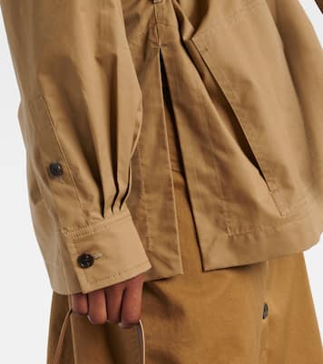 Túnica de sarga de algodón con cinturón | Saint Laurent