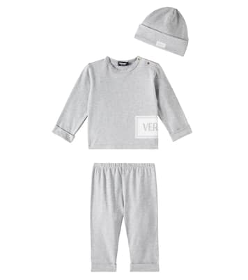 Baby jersey top, pants, and beanie set | Versace Kids