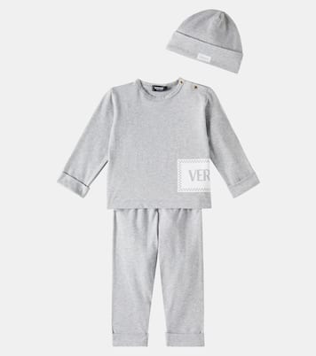 Baby jersey top, pants, and beanie set | Versace Kids