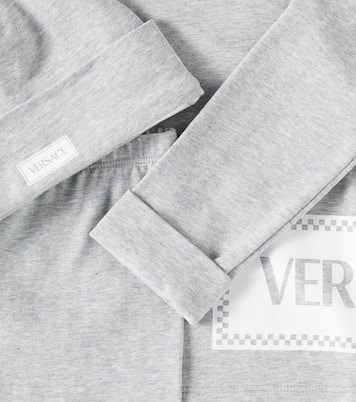 Baby jersey top, pants, and beanie set | Versace Kids