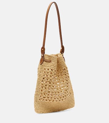 Secchiello in rafia con pelle | Miu Miu