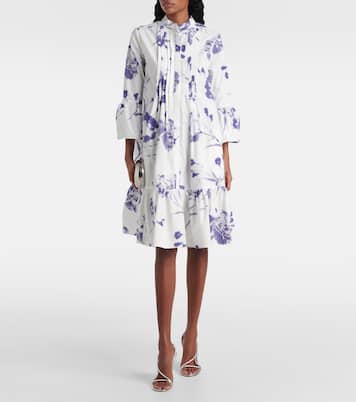 Miniabito in cotone con stampa floreale | Erdem