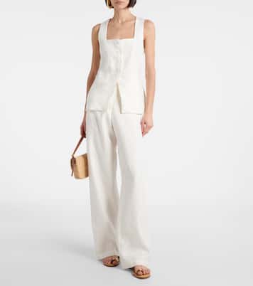 Pantaloni a gamba larga in lino a vita alta | Faithfull