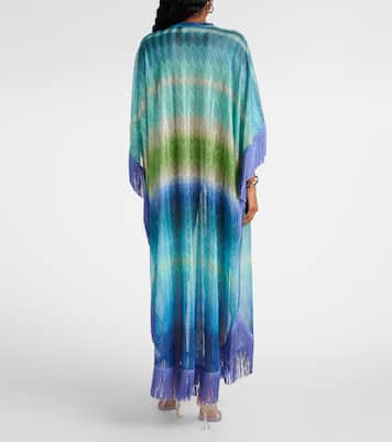 Zig Zag fringed crochet lamé kaftan | Missoni