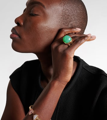 Tigella 18kt gold ring with chrysoprase | Marina B