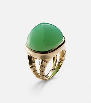 Tigella 18kt gold ring with chrysoprase | Marina B