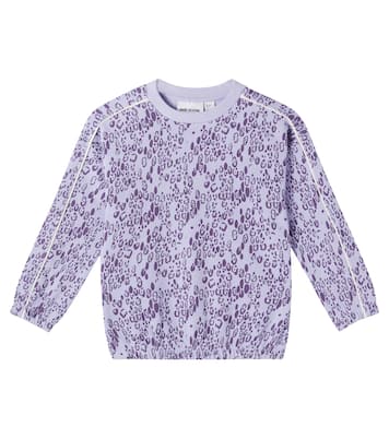 Leopard-print cotton jersey sweatshirt | Mini Rodini