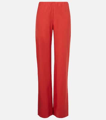 Cotton and linen-blend wide-leg pants | Vince