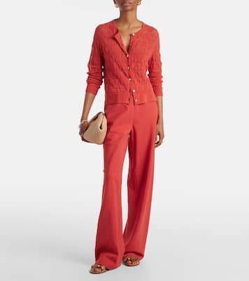 Cotton and linen-blend wide-leg pants | Vince