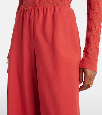 Cotton and linen-blend wide-leg pants | Vince