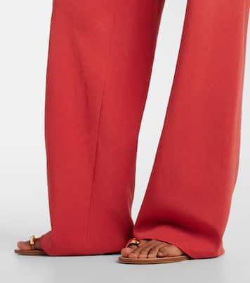 Cotton and linen-blend wide-leg pants | Vince