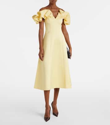 Annie ruffled off-shoulder midi dress | Leo Lin