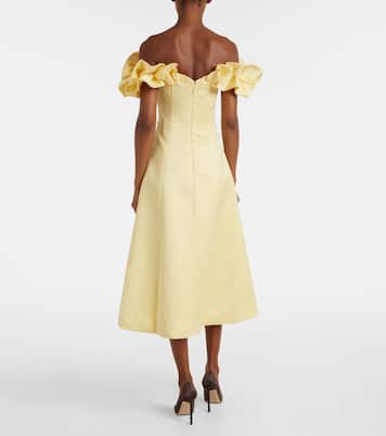 Annie ruffled off-shoulder midi dress | Leo Lin