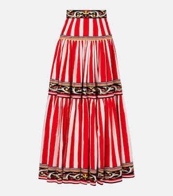 Falda larga Taormina de algodón a rayas | Dolce&Gabbana