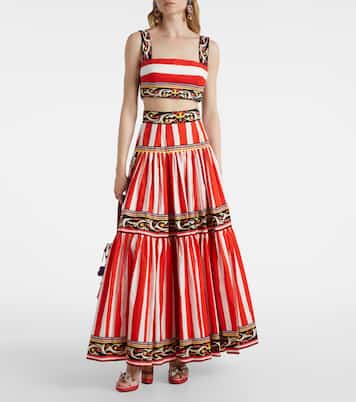 Falda larga Taormina de algodón a rayas | Dolce&Gabbana