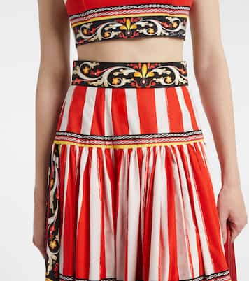 Falda larga Taormina de algodón a rayas | Dolce&Gabbana