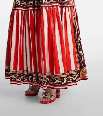 Falda larga Taormina de algodón a rayas | Dolce&Gabbana