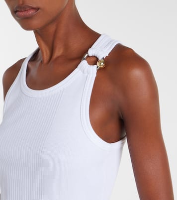 Piercing cotton jersey tank top | Jean Paul Gaultier