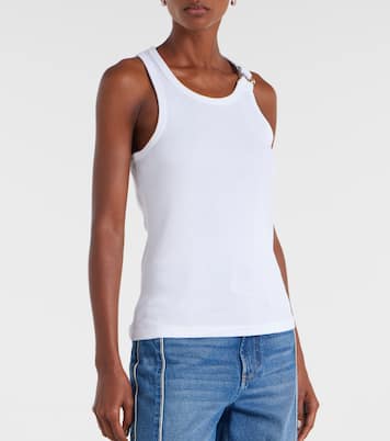Piercing cotton jersey tank top | Jean Paul Gaultier
