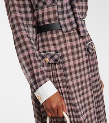 Checked chiffon midi dress | Self-Portrait