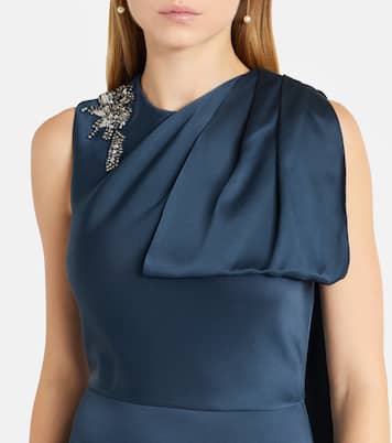 Embellished scarf-detail satin cady gown | Erdem