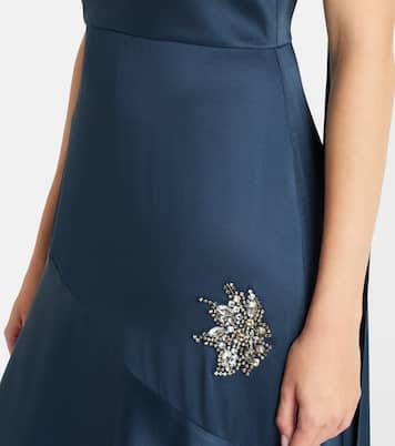 Embellished scarf-detail satin cady gown | Erdem