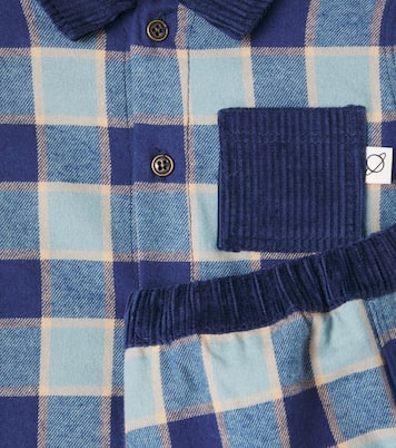 Baby checked flannel shirt and sweatpants set | Cozmo