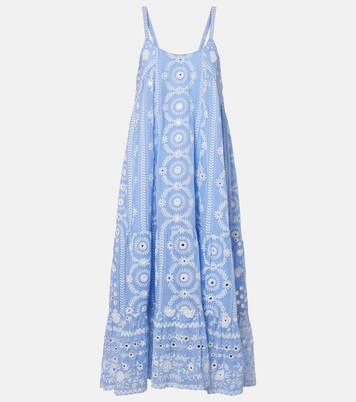 Printed sequined cotton midi dress | Juliet Dunn