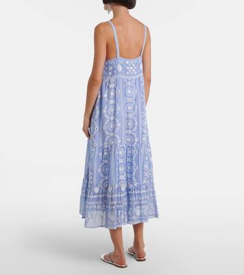 Printed sequined cotton midi dress | Juliet Dunn