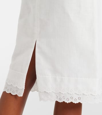 Lace-trimmed cotton and linen midi skirt | Magda Butrym