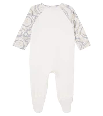 Barocco logo cotton-blend onesie  | Versace Kids