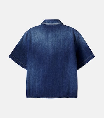 Logo appliqué denim shirt | Dolce&Gabbana Kids