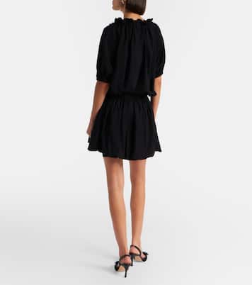 Tie-neck cotton faille minidress | Patou