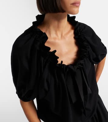 Tie-neck cotton faille minidress | Patou