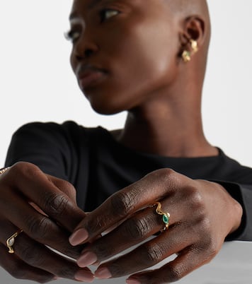 Ring Wave aus 18kt Gelbgold (750/1000) mit Smaragd | Shay Jewelry