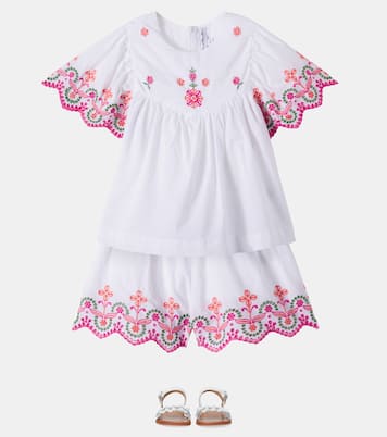 Ensemble top et short brodé en coton | Tartine et Chocolat