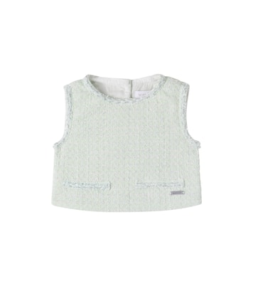 Bon Ton cotton-blend bouclé top | Monnalisa
