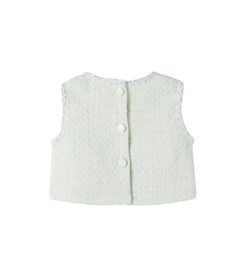 Bon Ton cotton-blend bouclé top | Monnalisa