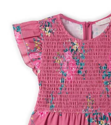 Ester floral shirred cotton dress | C'era Una Volta